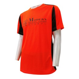 Custom-made mesh short-sleeved T-shirt, design contrast sleeves, contrast shoulders, waist contrast, black print logo, mesh design factory T1065 Custom-made mesh short-sleeved T-shirt, design contrast sleeves, contrast shoulders, waist contrast, black print logo, mesh design factory T1065